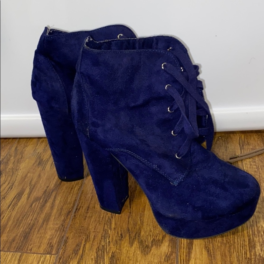 F21 Platform Booties - Navy